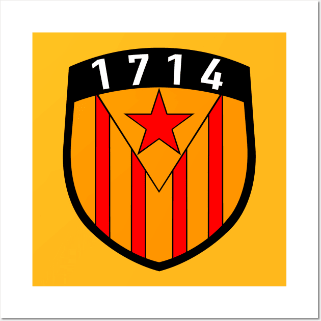 Catalunya 1714 estelada vermella flag Wall Art by GuitarManArts